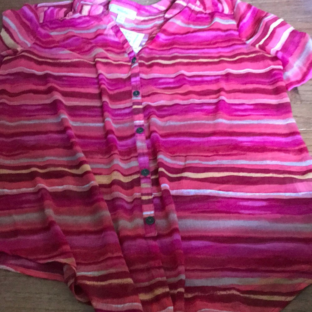 Dress barn sheer tie front blouse
